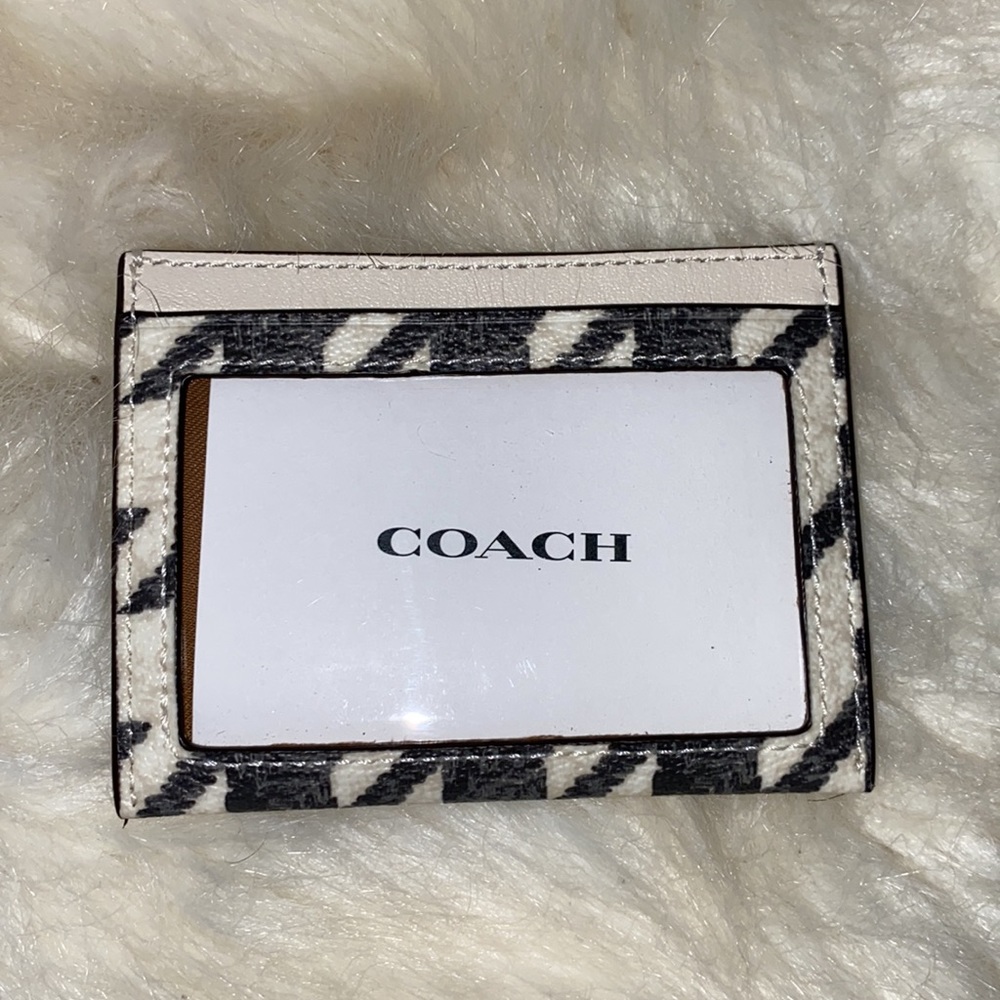 Coach Slim Id Card Case With Houndstooth Print - Picture 2 of 4
